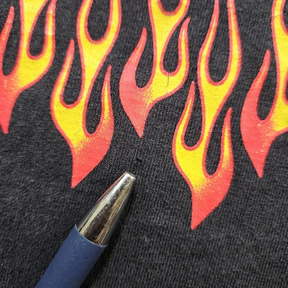 VTG Y2K No Boundaries Flames Long Sleeve Shirt Size L - Picture 6 of 9